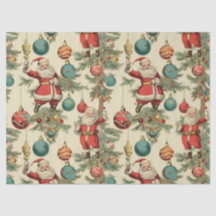 Kitschy Santa and Ornaments 