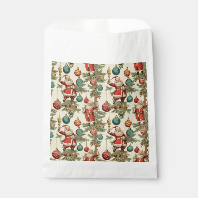 Kitschy Santa and Ornaments Wrapping Paper Geschenktütchen (Vorderseite)