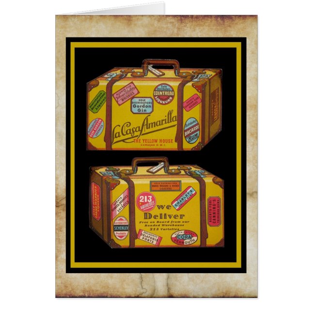 Kitschy vieux thème de voyage design de menu! (Devant)