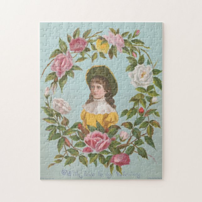 Kitschy Vintage German Valentine's Card, 1884 (Vertikal)