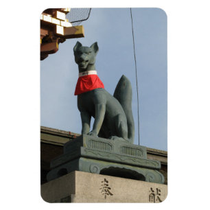 Kitsune キ ネ (Fox) mit Jewel in Mouth Magnet