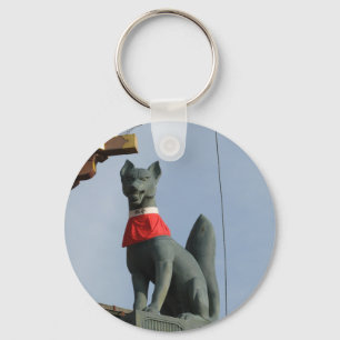 Kitsune キ ネ (Fox) mit Jewel in Mouth Schlüsselanhänger