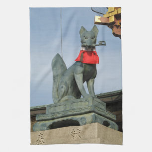 Kitsune キ ネ (Fox) mit Key in Mouth Geschirrtuch