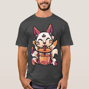 Kitsune Anime Boba Japanischer Bubble Tee Niedlich