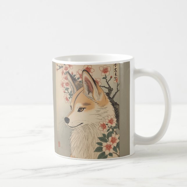 Kitsune & cherry blossom kaffeetasse (Rechts)