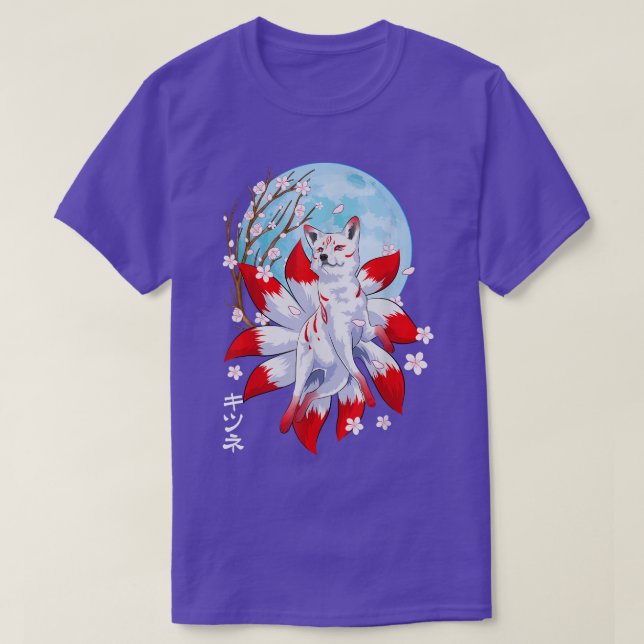 Kitsune Fox Japanese Nine Tailed Fox Magical Creat T-Shirt (Design vorne)