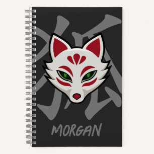 KITSUNE Fox Mask - Personalisiert Street Art Notizbuch