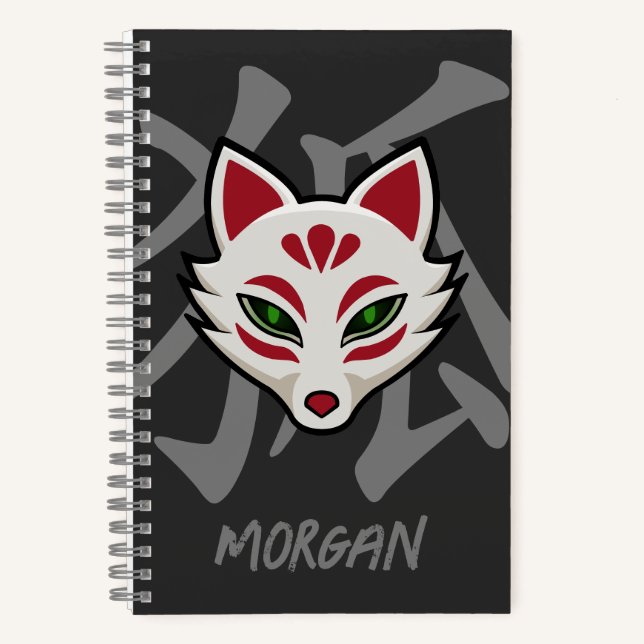 KITSUNE Fox Mask - Personalisiert Street Art Notizbuch (Vorderseite)