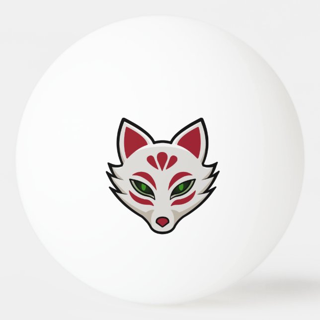 Kitsune Fox Mask Tischtennisball (Vorderseite)