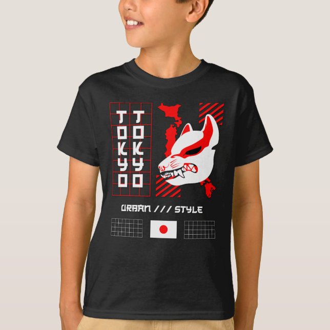 Kitsune Fox Tokyo City T-Shirt (Vorderseite)