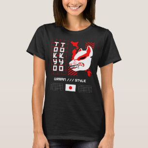 Kitsune Fuchs Tokio Stadt T-Shirt