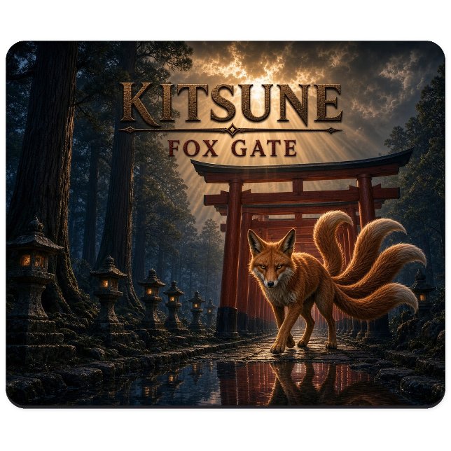 Kitsune-Fuchs-Tor Dark Realism Mousepad (Von Creator hochgeladen)