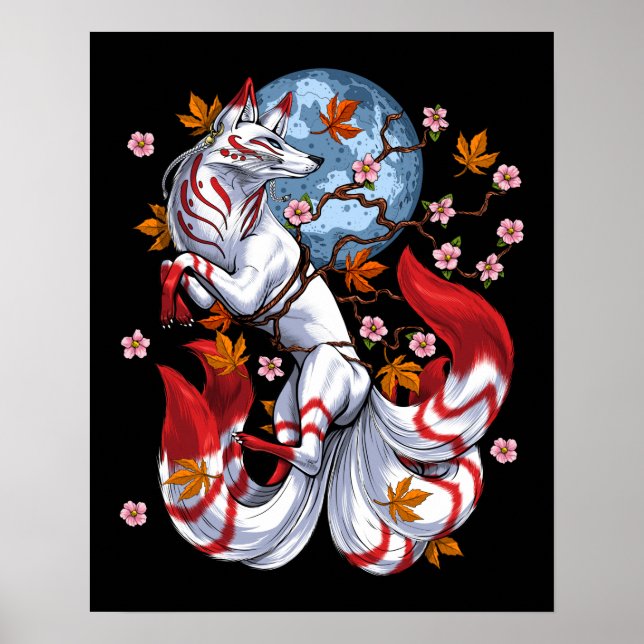 Kitsune Japanese Fox Poster (Vorne)