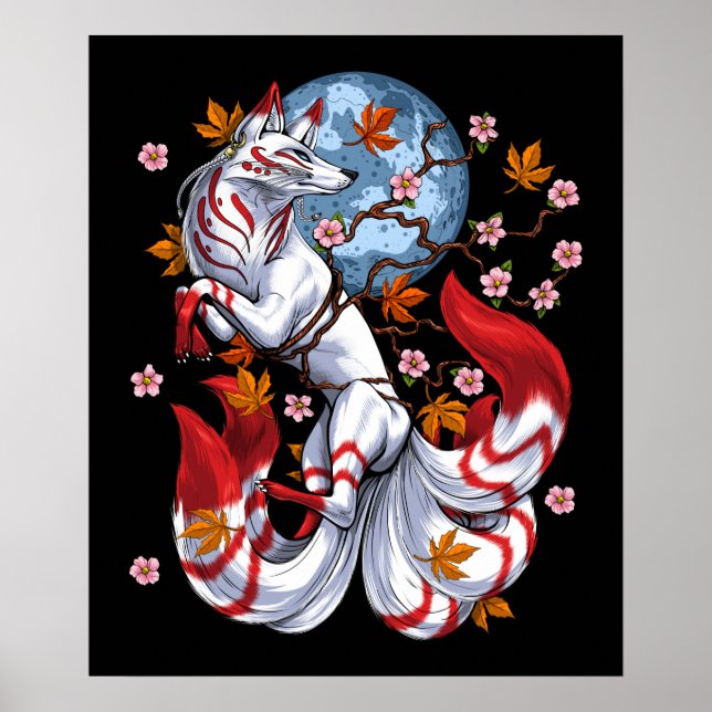 Kitsune Japanese Fox Poster (Vorne)