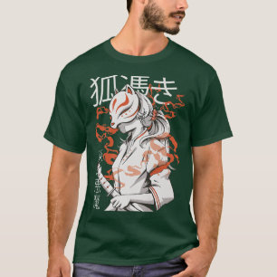 Kitsune Japanisch Samurai Ninja (2) T-Shirt
