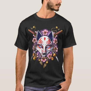 Kitsune Japanische Fuchs-Maske T-Shirt