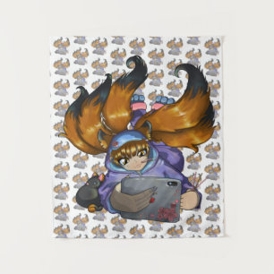 Kitsune Life Wandteppich