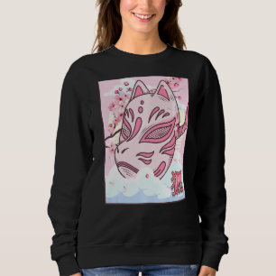 Kitsune Maske Japanisch ästhetische Fox Maske Cher Sweatshirt