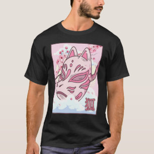 Kitsune Maske Japanisch ästhetische Fox Maske Cher T-Shirt