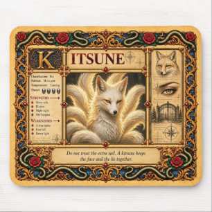 Kitsune, mittelalterliche Bestiarien-Kunst Mousepad