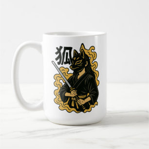 Kitsune Samurai Warrior - Japanisch Fox Maske Kuns Kaffeetasse
