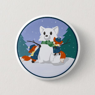 Kitsune Schnee-Tagesknöpfe Button