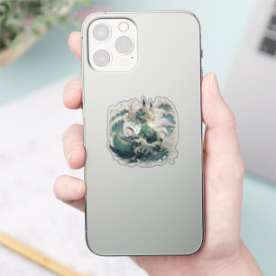 Kitsune Yokai Girl Sticker - Japanische Mythische 