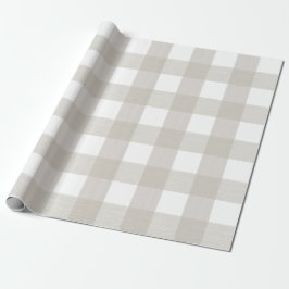 Kitt-beige Büffel kariert Geschenkpapier
