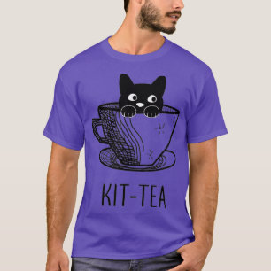 KitTea Katze Lover Niedliche und lustige schwarze T-Shirt