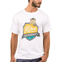 Kitten Academy Wappen T - Shirt (weiß)