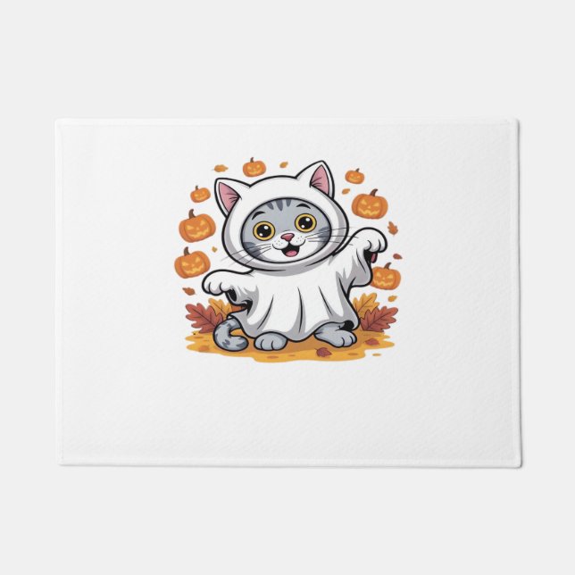 Kitten als Geist zu Halloween Classic T- Fußmatte (Vorderseite)