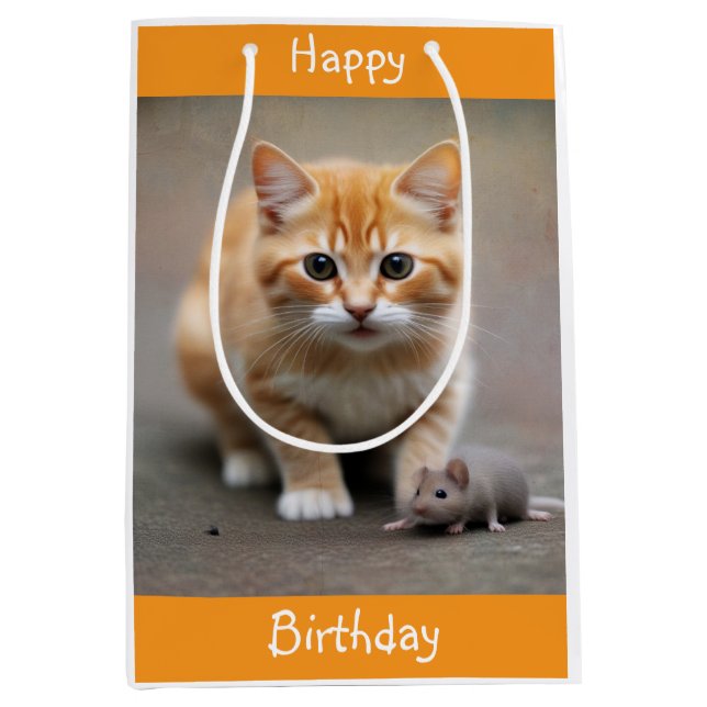 Kitten and Mouse  Mittlere Geschenktüte (Vorderseite)