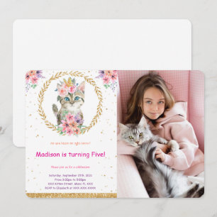 Kitten Anniversaire Photo Invitation