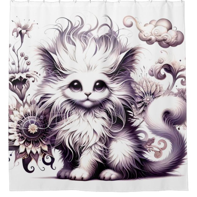 Kitten Art Duschvorhang (Vorderseite)