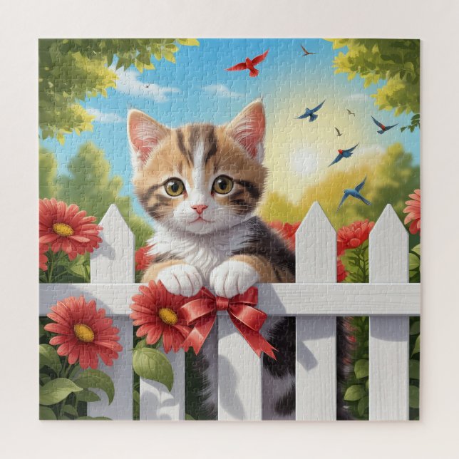 Kitten auf dem Zaun (Vertikal)
