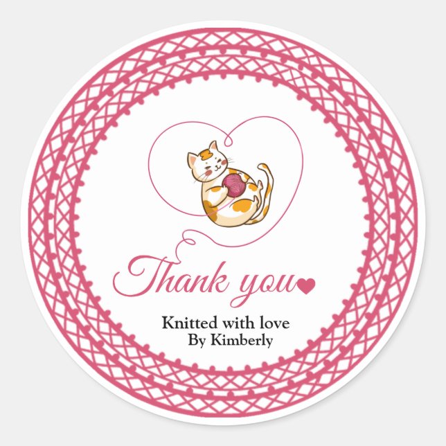 Kitten Avec Sticker Merci Crochet Coeur (Devant)
