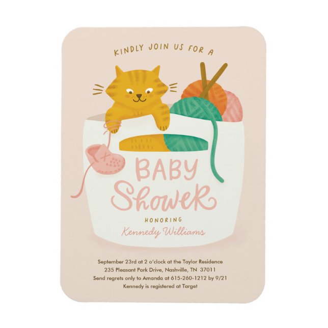 Kitten Baby Shower Magnet (Vertikal)