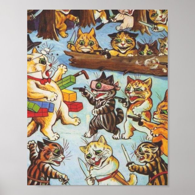 Kitten Bandits von Louis Wain Poster (Vorne)