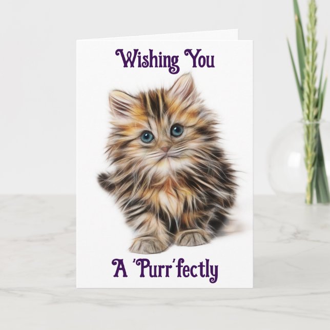 Kitten Birthday Grußkarte Karte (Vorderseite)