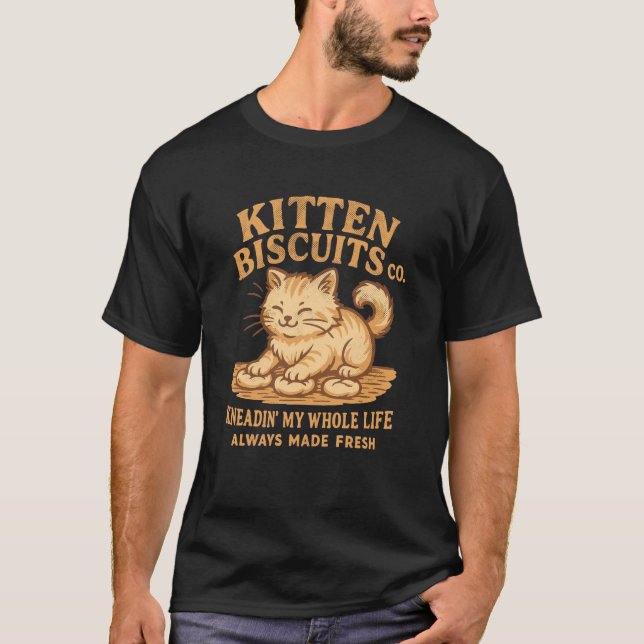 Kitten Biscuits Co. Shirt Niedlich Orange Cat Knea (Vorderseite)