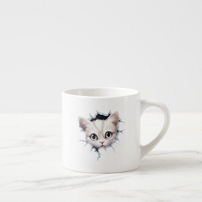 Kitten bricht durch Espressocup Espressotasse (Rechts)