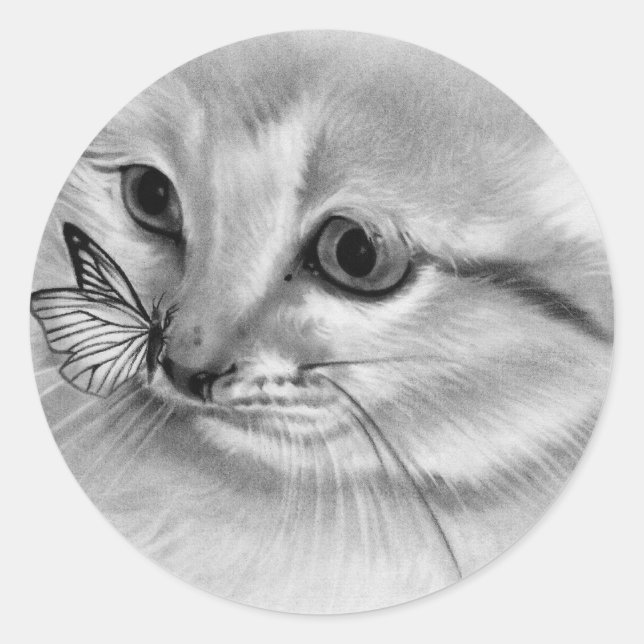 Kitten Butterfly Sticker (Vorderseite)