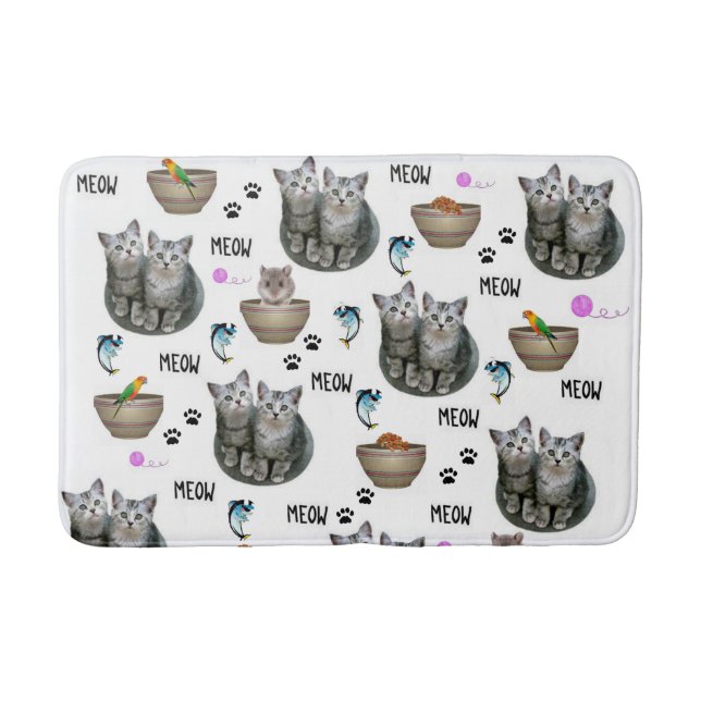 Kitten Cat Meow Badezimmer Badematte (Vorderseite)