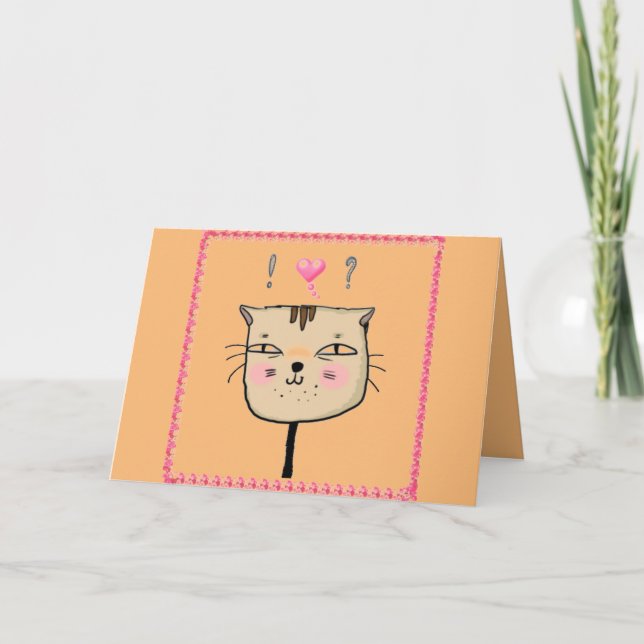 Kitten Cat Werden Sie meine niedliche Valentine-Ka Karte (Vorderseite)