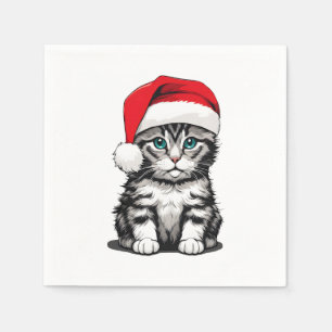 Kitten Christmas Serviette