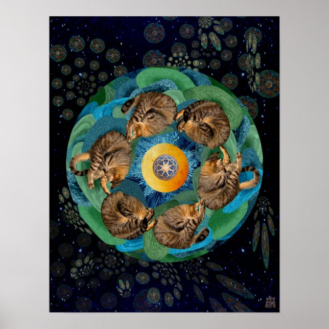 Kitten Cosmos (Felis catus nebula) Poster (Vorne)