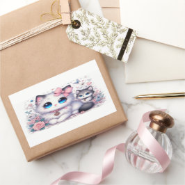 Kitten Cuteness Overload: funkelnde Mit Augen Katz Rechteckiger Aufkleber