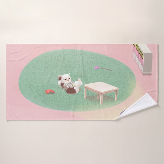 Kitten détente dans le salon (Serviette de bain)