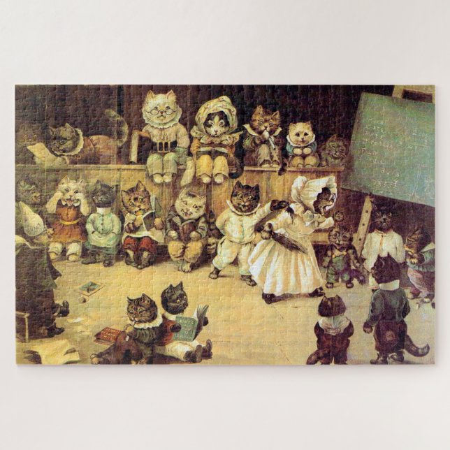 Kitten einer Schule für Katzen, Louis Wain (Horizontal)