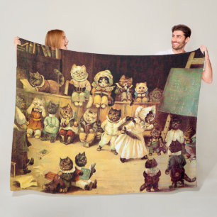 Kitten einer Schule für Katzen, Louis Wain Fleecedecke